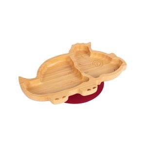 Tiny Dining Children's Bamboo Dinosaur Plate with Suction Cup - Segmented Design - 28cm