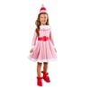 4pc Elf Jovie Deluxe Costume Hat/Dress/Belt/Shoe Cover Set Kids Size 6-8y Pink
