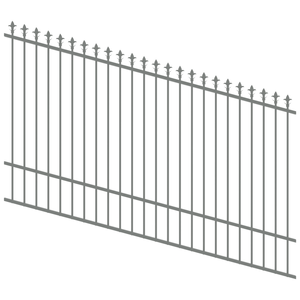 ProtectorAl 1201-2400W x 1500H Palladium Silver Spear Top Pool Fence Panel Raked Up to 15º