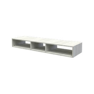 Lugna 183 x 1406 x 390mm Mist 1 x 3 Slim Storage Unit