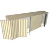 Build-a-Shed 0.8 x 6 x 2m Hinged Door Tunnel Shed with Double and Single Side Doors - Cream