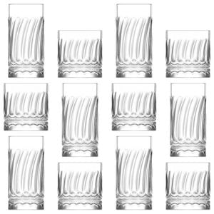 LAV 12 Piece Wave Glass Tumbler Set