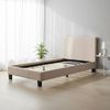 Single Linen Fabric Bed Frame Beige