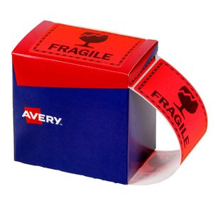Avery Fragile Labels 750pcs (75x99.6mm) (Fluoro Red)