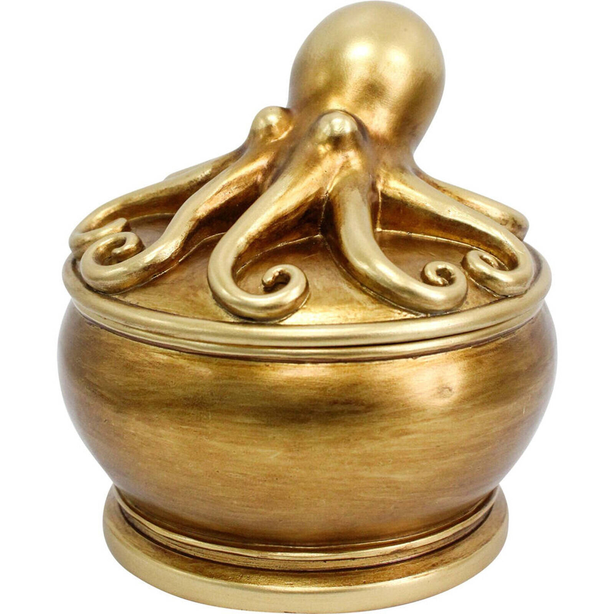 LVD Resin Octopus Decorative Trinket Storage Box 12x12.5cm Metallic ...