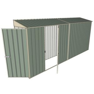 Build-a-Shed 0.8 x 4.5 x 2m Skillion Single Hinged Door Shed with Single Hinged Side Door - Green