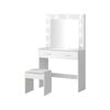 Oikiture Dressing Table Stool Set Makeup Mirror White 140.5cm
