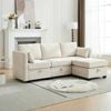 Homfurn 3 Seater Modular Sofa with Storage, Beige