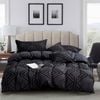 Fabric Fantastic Tufted Textured Jacquard Super King Size Black Quilt/doona/duvet Cover Set