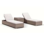 Outdoor Breeze Wicker Sun Lounge Set With Side Table