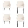 SK Designer Living | Pack of 4 | Milan Fabric Dining Chair - Texture Ivory