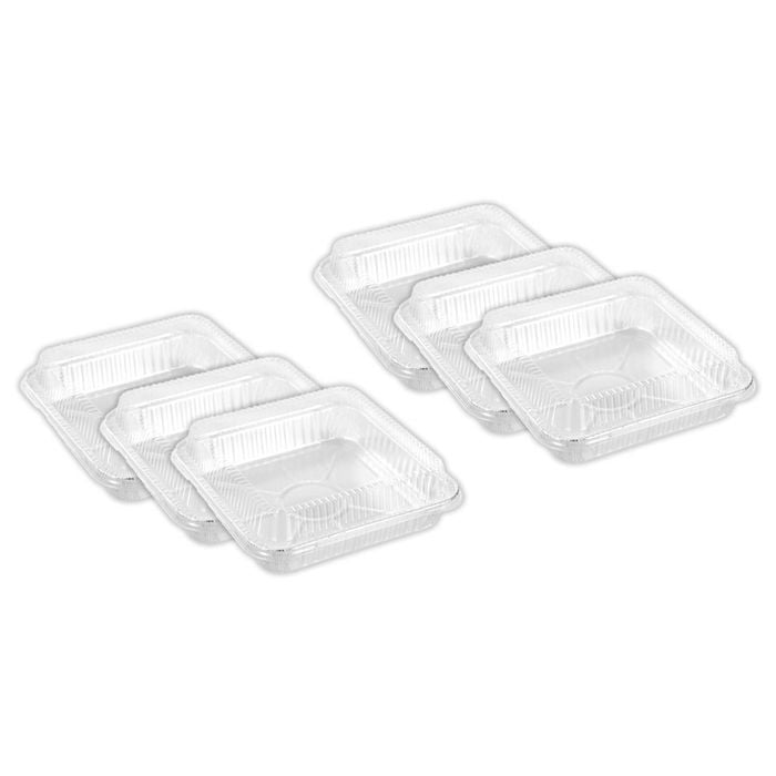 6x 4pk Lemon & Lime 22x4cm Square Foil Tray w/ Plastic Lid