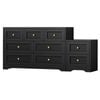 ALFORDSON 7 Chest of Drawers Bedside Table Set Black