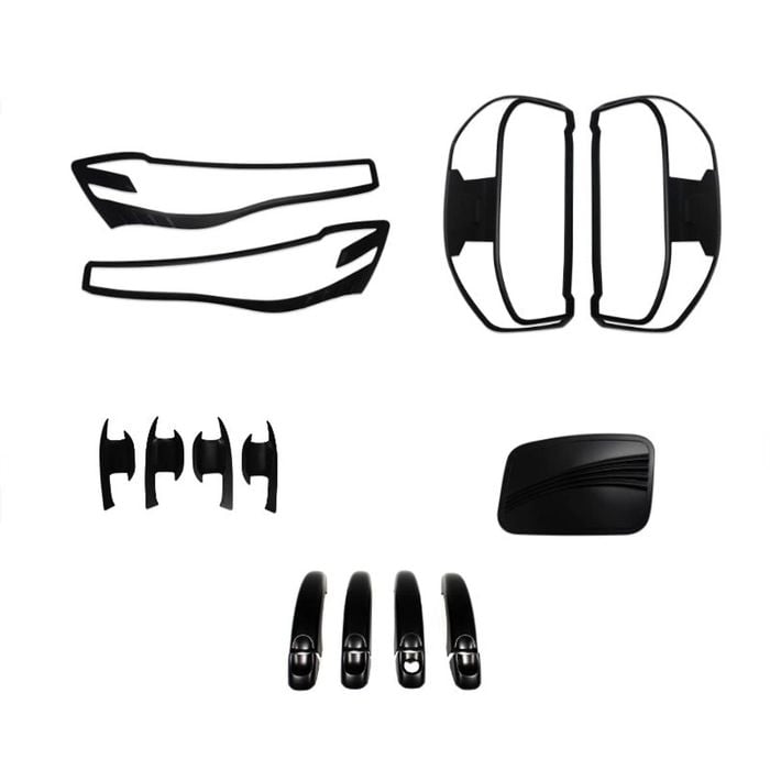 Matte Black Headlight, Taillight & Door Handle Cover Set For Ldv T60 2019-2024