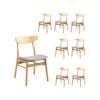 Cusco 8pc Set Dining Chair Fabric Seat Scandinavian Style Solid Rubberwood