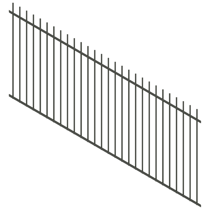 ProtectorAl 1201 - 2400 x 1200mm Woodland Grey Raked 16-30º Picket Top Pool Fence Panel