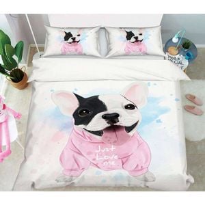 3D Watercolor Pet Dog 011 Bed Pillowcases Quilt King Size