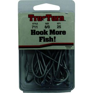Tru Turn 711 Forged Perma Streel Cone Cut Fishing Hook 25pk 8/0