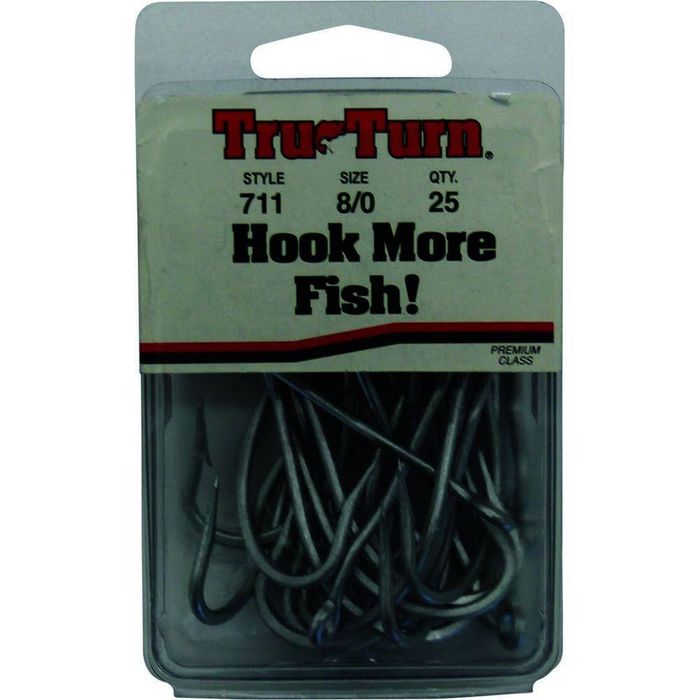 Tru Turn 711 Forged Perma Streel Cone Cut Fishing Hook 25pk 8/0