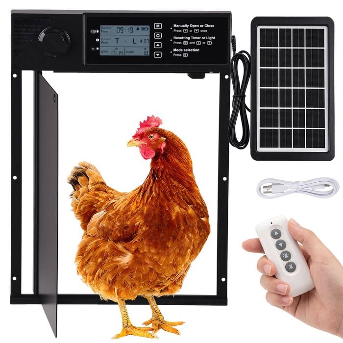 Advwin Automatic Chicken Coop Door Solar Powered Remote Control