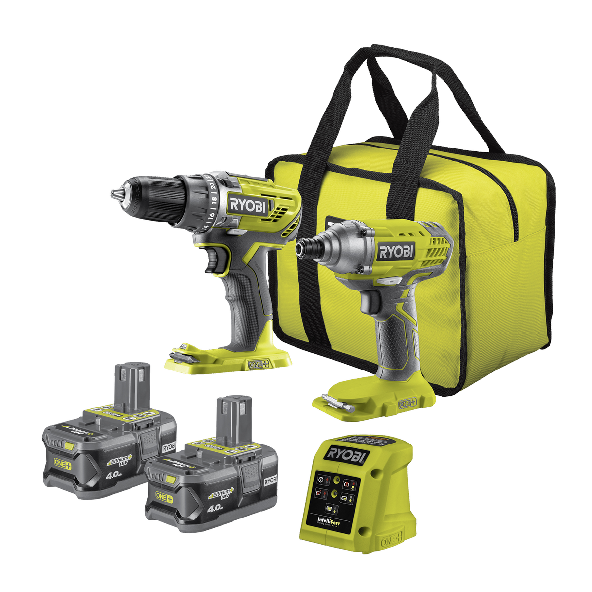 Ryobi 18V ONE 4.0Ah 2 Piece Drill Driver Kit Bunnings New Zealand