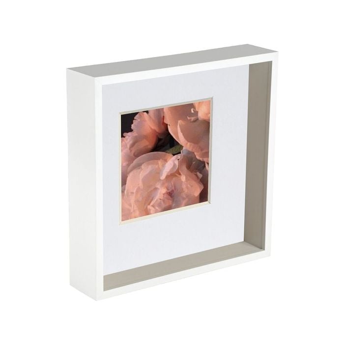 Nicola Spring 10 x 10 3D Shadow Deep Box Photo Frame - Craft Display Picture Frame with 6 x 6 Mount