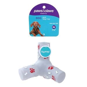 Paws & Claws Vinyl Jack Squeaky Toy 13cm Assorted
