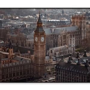Aerial View Of Big Ben and London  Print 100% Australian Made 90x60cm  (Poster)