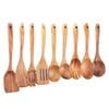 Catzon Wooden Kitchen Utensils Set 9pcs Teak Wooden Spoons For Non-stick Pan