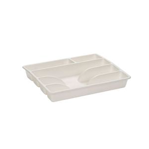 All Set 31 x 26 x 4.5cm White 5 Compartment Cutlery Tray