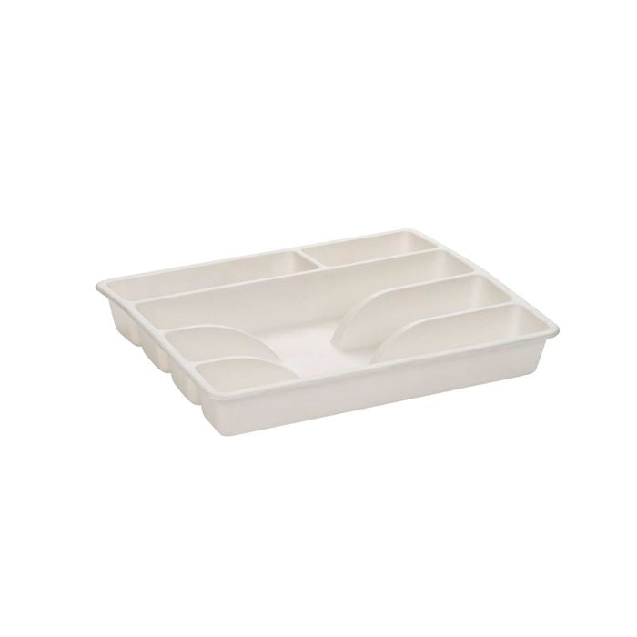 All Set 31 x 26 x 4.5cm White 5 Compartment Cutlery Tray
