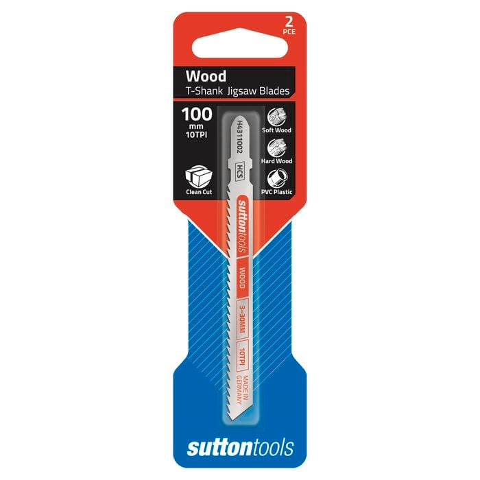 Sutton Tools 100mm 10TPI Wood Jigsaw Blade - 2 Pack