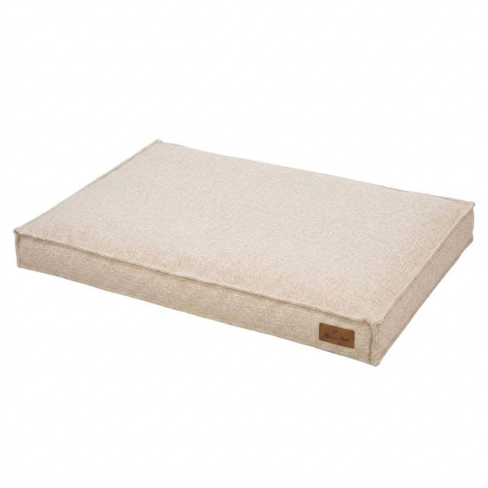 P&p Beige Dog Bed Linen Pet Cushion Soft Mattress Washable Non Slip Base