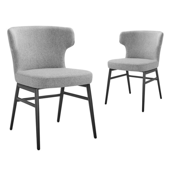 Madellene Dining Chairs Pair (Set of Two) Ash and Black