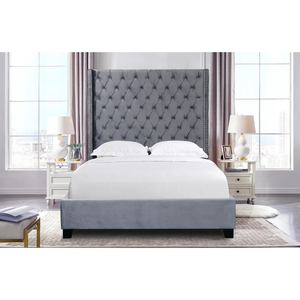 Elegant Collections King Grey Ella Winged Bed 180cm