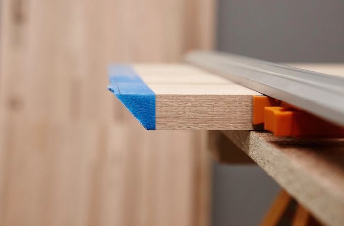 Timber cut on a 45 degree angle