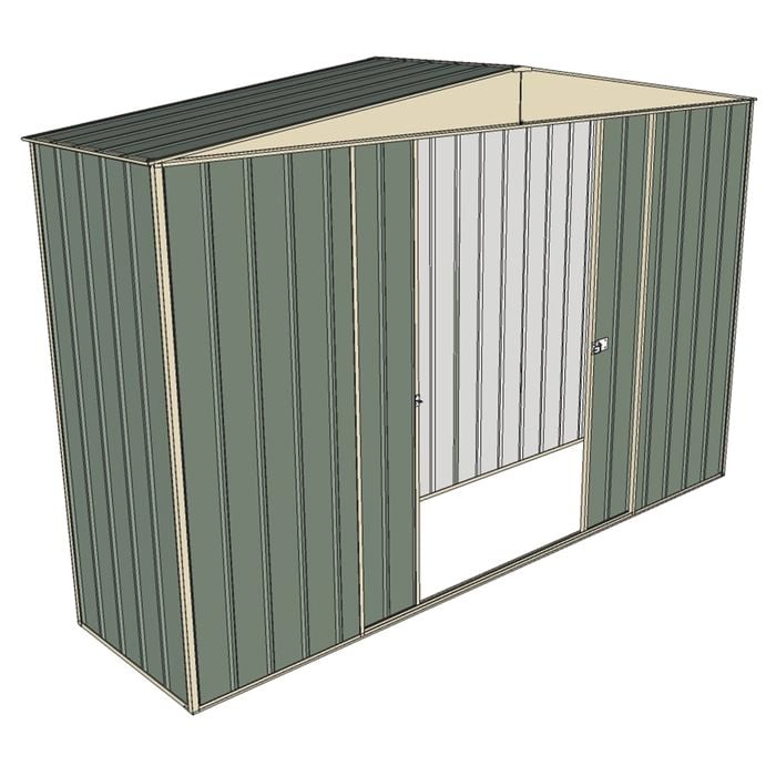 Build-a-Shed 3.0 x 0.8 x 2.3m Double Sliding Door Shed - Green