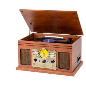 Lenoxx Vinyl, Turntable, Wireless Streaming + Cd Player In 1 Retro Music Centre