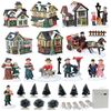 P&P Multicolor 24 Pc LED Christmas Village Scene with Resin Buildings, Figurines and Trees