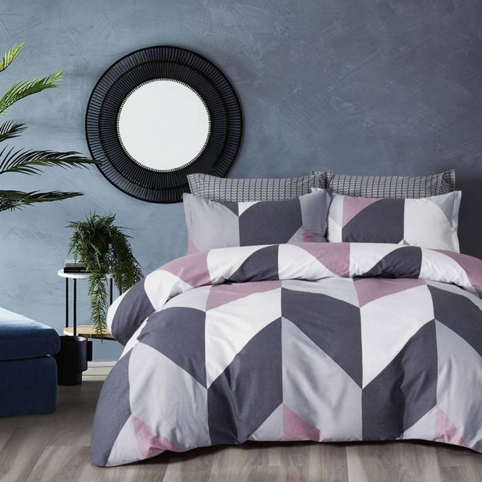 Gioia Casa 100% Cotton Dylan Reversible Printed Quilt Cover Set - King