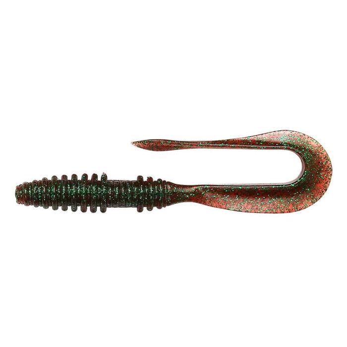 Keitech Mad Wag Mini 3.5" Scented Soft Plastic Fishing Lure 302S Plum Green Flake