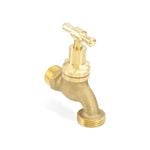 Brasshards 1/4 Turn T-Head MI Hose Tap 20mm Rough Brass Lead Free