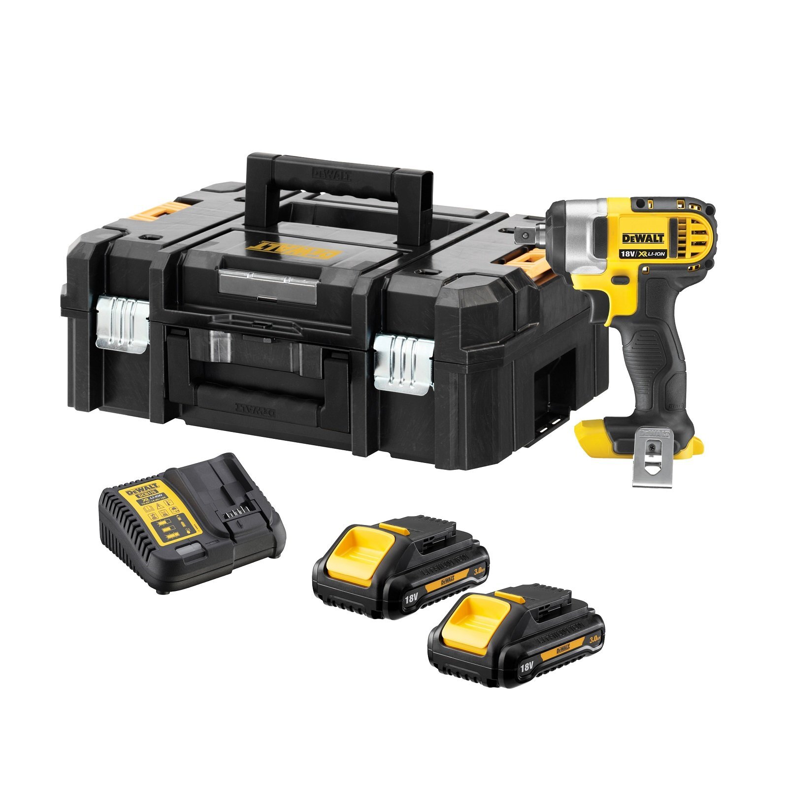 DeWALT 18V XR Impact Wrench Kit With 2 x 3Ah Batteries product image