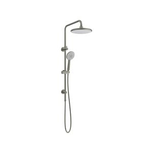 Revolution  Brushed Nickel Self Cleaning Twin Shower