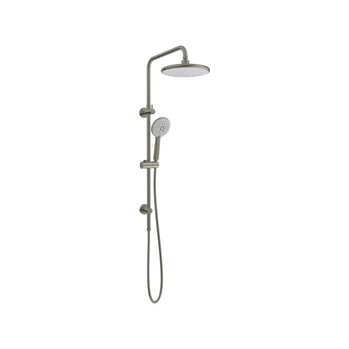 Revolution  Brushed Nickel Self Cleaning Twin Shower