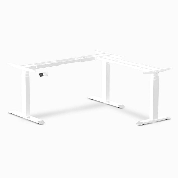Desky Sit Stand L-shape Desk Frame - White