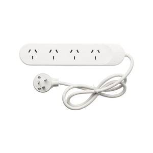 HPM White 4 Outlet Powerboard