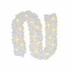 P&P White Christmas Garland with LED Fairy Lights for Festive Home Decor