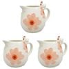 3PK Urban Ceramic Poppy Chicken Milk Pitcher Serving Jug 10x13cm Peach