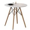 BRIBRION 80CM Round Dining Table with Wooden Legs 2-4 Seaters DSW Style